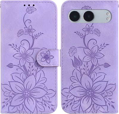 Coverup Hoesje - Geschikt voor OnePlus Nord 4 Hoesje - Coverup Bloemen Book Case - Paars