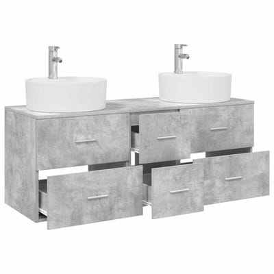vidaXL - Badkamermeubel - Set - 3 - st - Betongrijs - 129 - x - 44,5 - x - 80 - cm