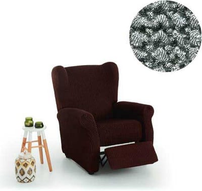 Belmarti® Stoelhoes Milos 65cm tot 90cm breed - Donkergrijs - Voor fauteuil met beweegbare voetenbank - Anti-statisch - Ademend katoen - Premium A-kwaliteit