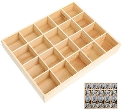Opbergdoos 20 Compartimenten - Houten Organizer - Sokken/ondergoed - Vitrine Display Box - Tafelbladdoos - Perfecte Huisdecoratie - Opbergkoffer