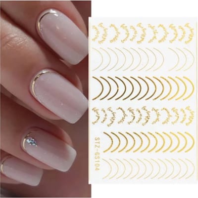Hypify - Nagelstickers - 2 stuks - Kleur Goud - Nagel Decoratie