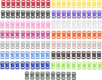 Set van 150 Stukjes Plastic Buckles voor Rugzakken, Koffers en Paracord Armbanden, Verstelbare en Kleurrijke Mini Sluitingen
