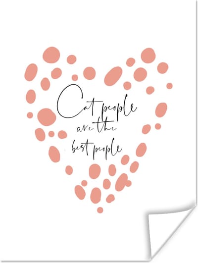 Poster Cat people are the best people - Katten - Spreuken - Quotes - 120x160 cm XXL