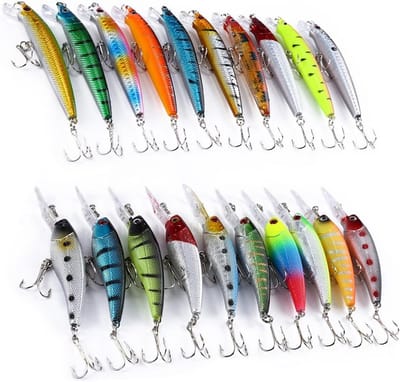 Wobbler Vis Lokaas - Kunstaas Set - Vissen Laten Vangen - Realistische 3D Ogen - 20 Stuks 9-9.5 cm