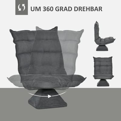 Hauss Spole Fauteuil Draaibaar Met Verstelbare Rugleuning Comfortabele Relaxstoel Voor Woonkamer En Kantoor Metaal Grijs