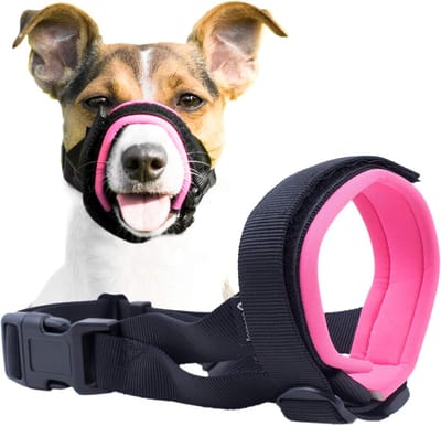 Honden muilkorf - Veilige mondbeschermer - Voorkomt bijten - Zachte neopreen vulling - Extra klein formaat - roze