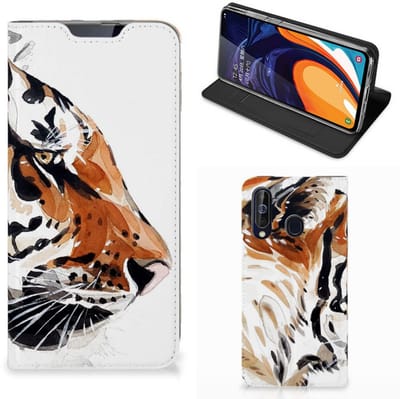 Bookcase Samsung Galaxy A60 Watercolor Tiger