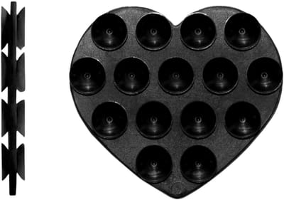 xoxo Wildhearts dubbelzijdige zuignap - Stick On Me Heart - Black - Zuignap telefoonhoes telefoon sticker - Sticky sticker - Octobuddy - Popsocket - Telefoonhouder - Hart vormig - Zwart