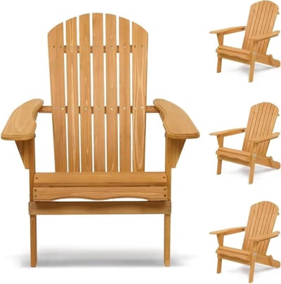 Houten klapstoelen - Set van vier - Extra zitplaatsen - Weerbestendig ontwerp - Niet gespecificeerd - Blauw