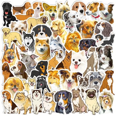 Stickerset Honden - 50 stuks - Dog stickers - Sticker Hond - Bullet Journal Stickers - Planner Agenda Stickers - Scrapbook stickers - Laptop stickers - Telefoon stickers - Bujo stickers - Hobbystickers