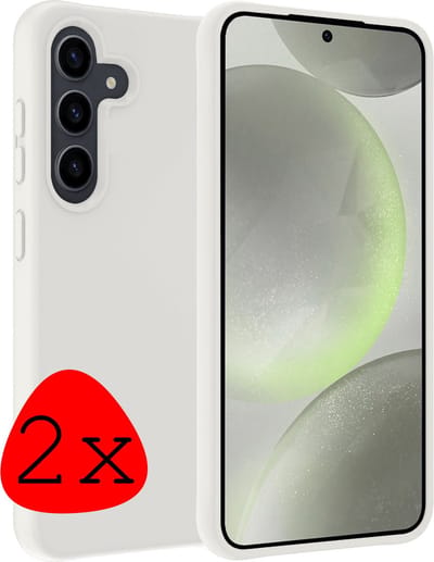 Hoesje 2 Stuks - Geschikt voor Samsung Galaxy S24 - Sterk & Shockproof - Case Siliconen - Back Cover - Telefoon Hoes - Wit
