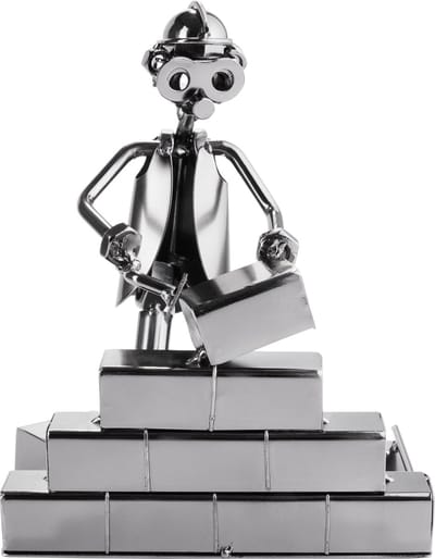BRUBAKER Schroef Man Metselaar - Handgemaakte IJzer Figuur Metalen Man - Metalen Figuur Cadeau Idee voor Metselaars en Ambachtslieden