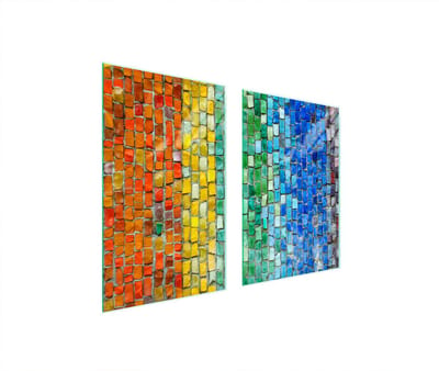 TMK ArtDeko - Snijplank Glas - 65x52 - Kleurrijk - Bescherming - Veilig