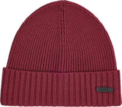 HUGO BOSS muts wol - heren muts met omslag - rood