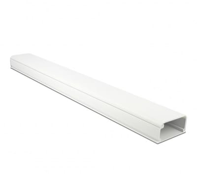 Kunststof kabelgoot met cover en zelfklevende plakstrip - 100 x 5,7 cm / wit