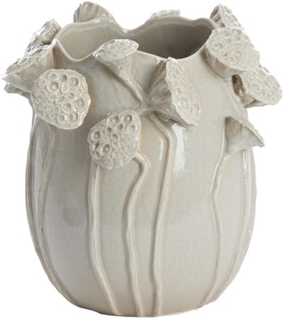 Light&living Vaas deco 26,5x25,5x26,5 cm LAVCI keramiek glans licht grijs