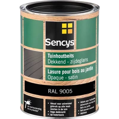 Sencys Tuinhoutbeits Dekkend Zijdeglans Ral9005 2,5l