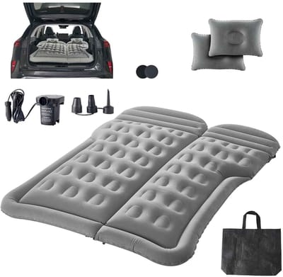 CORE Luchtmatras - Universeel auto luchtmatras - Luchtbed - Max. draagvermogen 250kg - Met luchtpomp en accessoires - 133x175x15cm - Donker Grijs