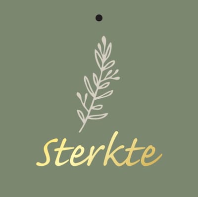 Cadeaukaartje - “Sterkte” - 20 Stuks - 7mm x 7mm - Wenskaartje - Met boorgaatje - Serie: GOLDY - Metallic goud relief - Kadokaartjes