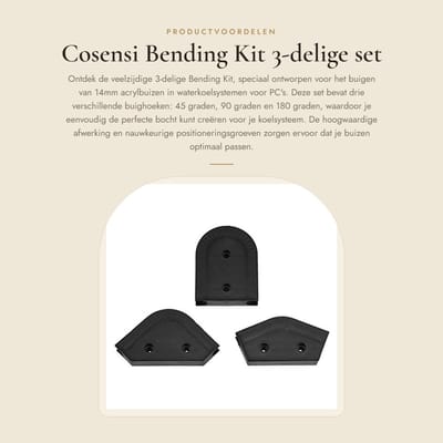 Dailygoods- Bending Kit - 3-delige Set - 14mm Acryl Buis - ABS Kunststof - 45°/90°/180° Buigmal - Duurzaam en Precisie - Bending Tool