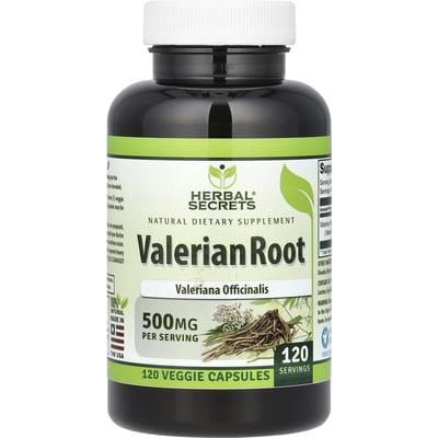 Secrets d'Herbes, Racine de Valériane, 500 mg, 120 Capsules Végétales