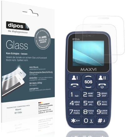 dipos – 2x Matte Pantserfolie geschikt voor Maxvi B110ds | 9H Screenprotector