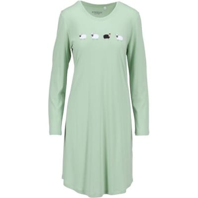 Katoenen dames nachthemd jade crème Ringella - Groen - Maat - 36