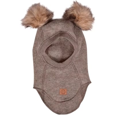 Volledige wollen babymuts met pompon Mikk-Line