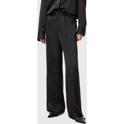 AllSaints Myrtle Trouser Black Maat: 12 | Wijde Broeken Outlet | Dames | Zwart
