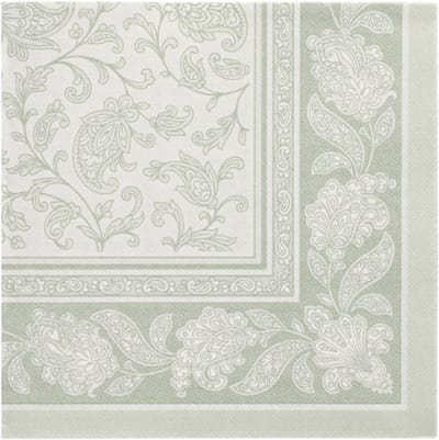 50 Servetten ROYAL Collection 1/4 vouw 40 cm x 40 cm jade groen Ornaments