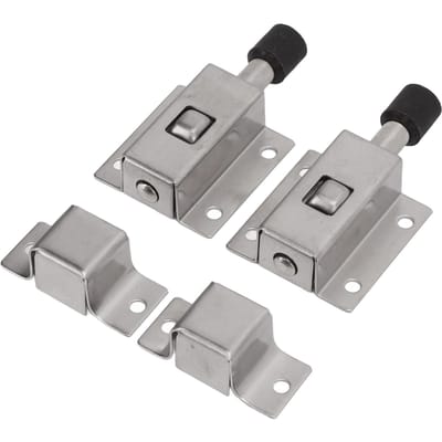 Lot de 2 loquets de porte en acier inoxydable, antivol, verrouillage automatique à ressort pour la sécurité