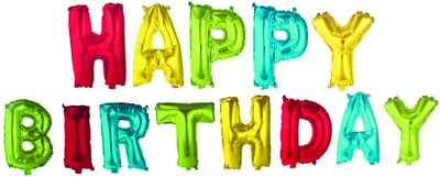 Vegaoo - Aluminium letterballonnen Happy Birthday veelkleurig 33 cm