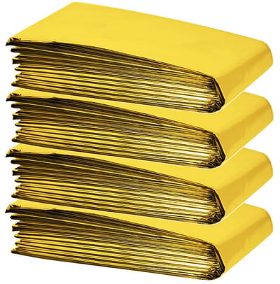 Benson Nooddeken goud/zilver - 4x - 130 x 210 cm - reddingsdeken - isolatiedeken - onderkoeling deken - dubbele functie