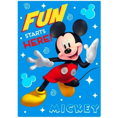 Mickey Mouse - Fleece deken - Blauw - Disney - Plaid - 100 x 140 cm.