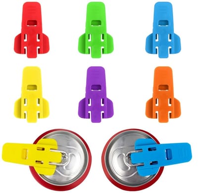 Dailygoods - Set van 6 blikdoppen - Handmatige blikopener - Ideaal voor bier en frisdrank - Meerkleurig - Handig in gebruik - Perfect voor feesten en...