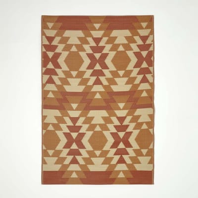 Homescapes Buitenkleed Vloerkleed – 120x180cm – Buitentapijt – Rot–Oranje Tuinkleed – Tuintapijt – Omkeerbaar – Waterdicht & UV–bestendig – Gerecycled polypropyleen – "Anya"