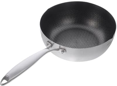 RVS Koekenpan met Honeycomb Coating - 18cm Gemaakt voor Gas- en Inductiekookplaten