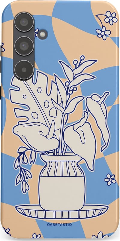 Casetastic Hoesje Geschikt voor Samsung A55 - Stijlvolle Beschermende Duo-layer Case - Bosje vol blauw