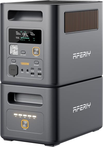 AFERIY P180 Pro - Draagbare Powerstation - 1800W 2048Wh LiFePO4 - Uitbreidbaar tot 5120Wh - Snelladen in 1 Uur met UPS en App