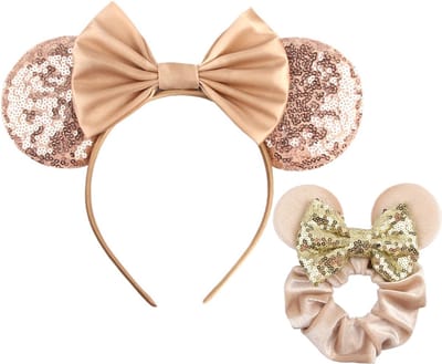 LIXIN Mickey Mouse Diadeem en Scrunchie - Kleur 2 - Haarband Dames - Haar Scrunchies - Meisjes - Tieners - Vrouwen - Volwassenen - Lichtgewicht - Haarelastiek - Haarsieraad - Gekleurde haarelastiek - Haaraccessoires