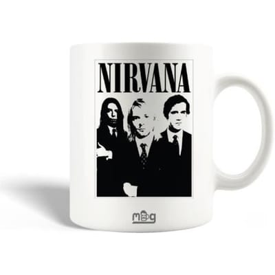 Keramische Mok - Nirvana - Zwart en Wit - 30cl - Vaatwasmachinebestendig - Cilindrisch