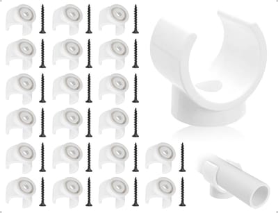 Dailygoods- Buisklem 20 Stuks - U-vormige Bevestiging - Kunststof - Slanghouder - Kabelbevestiging - Inclusief 20 Zwarte Schroeven - Buisbevestiging