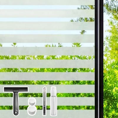Zelfklevende Ondoorzichtige Raamfolie met Strepen voor Privacy en Lichtdoorlatendheid