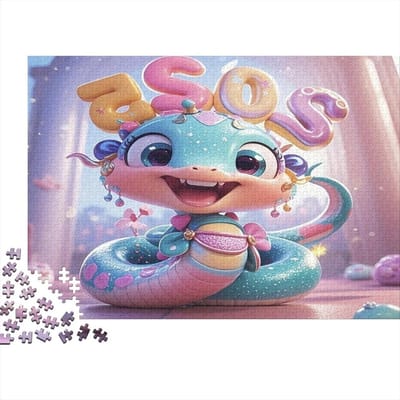 Draak Cartoon Puzzel - 1000 Stukjes Puzzel - Familie Ontspanning - Nauwkeurig Gesneden Stukjes - 70 x 50 cm - Stijl-3