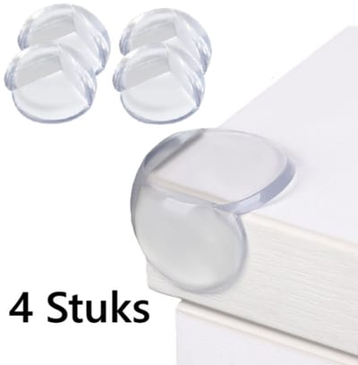 Siliconen Tafel Beschermers I Stootrand I Stootkussens I Hoek Beschermer I Tafelrand Beschermer I Babyveiligheid I 4 Stuks