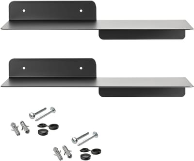 SOTECH set van 2 design wandplanken HOVER-I 350 x 130 x 78 mm zwart, wandhangend, zwevend planchet incl. bevestigingsset, modern planchet