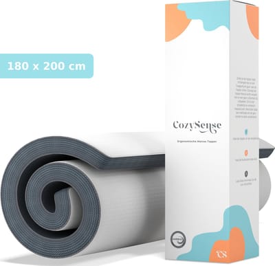 CozySense® Topper Matras 180x200 - Matras Topper - Topmatras - Topdekmatras - Traagschuim met Verkoelende Gel - CertiPUR® - Medium Hardheid - 8 CM - Wasbare Hoes
