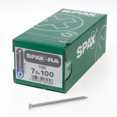 Spax - Kozijnschroeven - Torx 30 Platkop - 7,5 x 100mm - Voldraad - WIROX (100 stuks)
