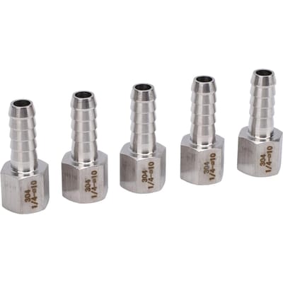 5 Pièces Raccords Barbelés pour Tuyau en Acier Inoxydable Filetage Femelle 1/2 Barres Hexagonales pour Système d'Irrigation de Machine Domestique