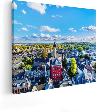 Artaza Canvas Schilderij Skyline Maastricht - 50x40 cm - Wanddecoratie Stad - Muurdecoratie Woonkamer - Kamer Accessoires